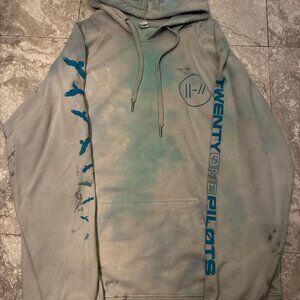 TWENTY ONE PILOTS Blue Tye Dye Trench Hoodie